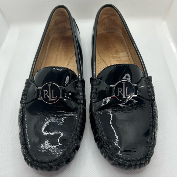 Lauren Ralph Lauren Carley Slip-on Loafers Driving Style Black Patent Leather. - Picture 2 of 12